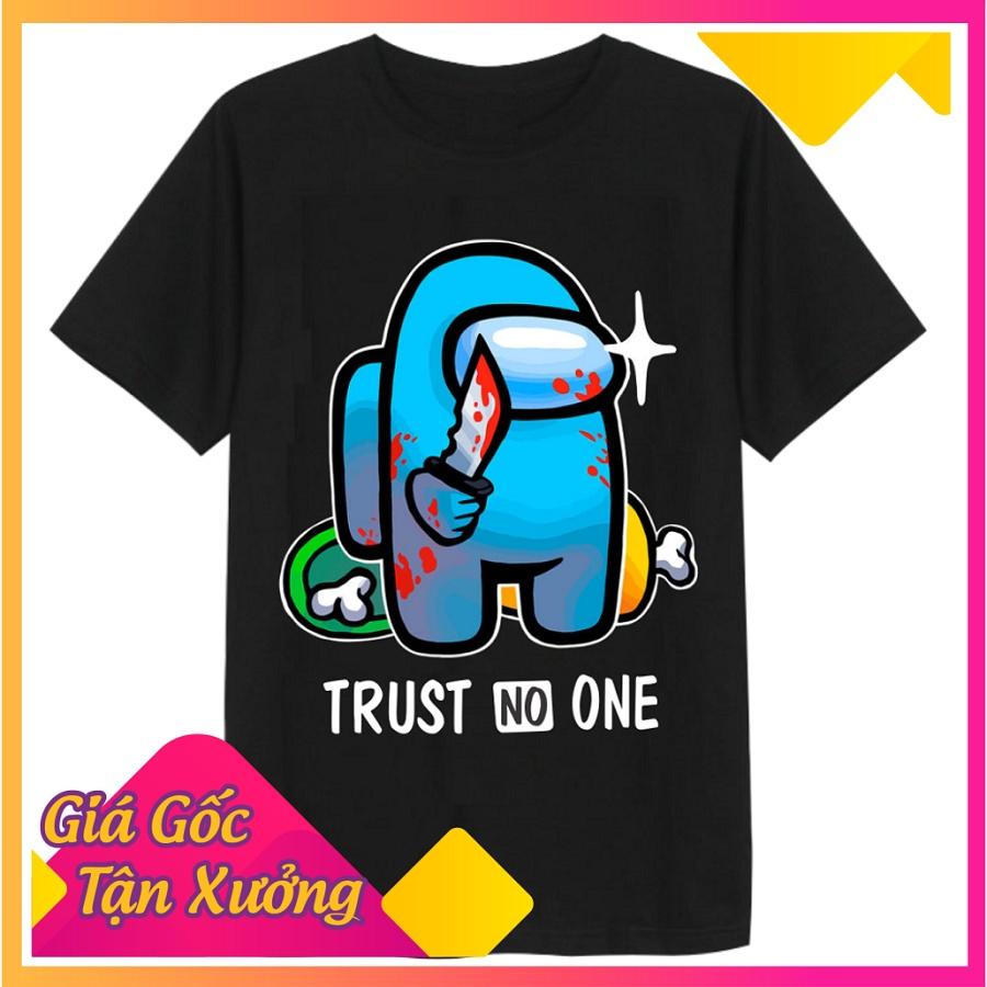 Áo Among Us màu đen in hình xanh siêu độc đáo cực hot đủ size