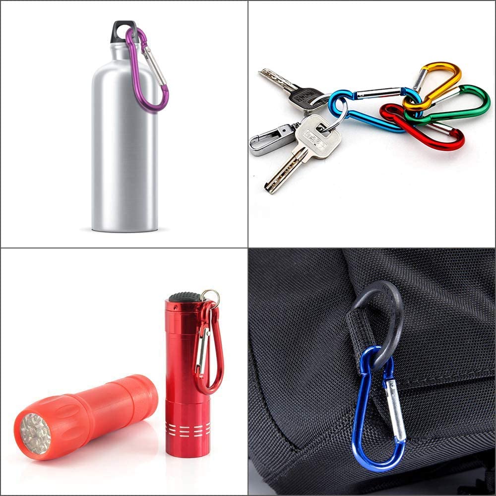 Combo 5 Móc Khóa Carabiner Chữ D Bằng Nhôm Đa Ứng Dụng