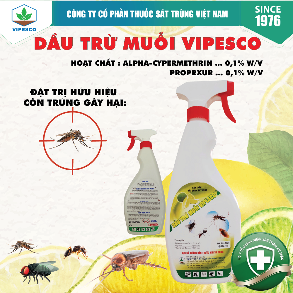 DẦU TRỪ MUỖI CÓ VÒI HƯƠNG CHANH (650ml)