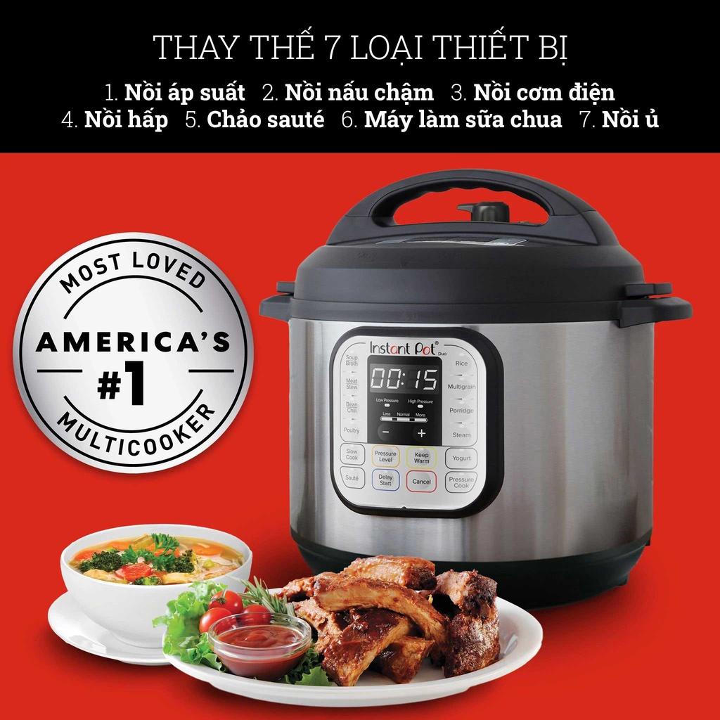 Nồi Áp Suất Điện Đa Năng Instant POT 7In1, Dung Tích 5.7L, Công Suất 1000W, Thép Không Gỉ, Nhập Đức, BH 12 Tháng