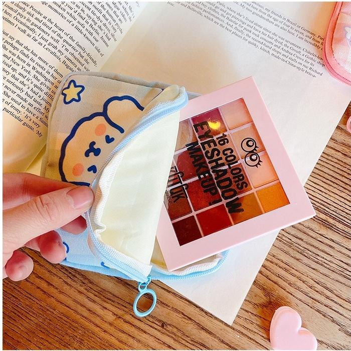 Túi đựng băng vệ sinh/tiền xu bằng nylon sức chứa lớn có khóa kéo họa tiết hoạt hình nhiều màu lựa chọn cho nữ