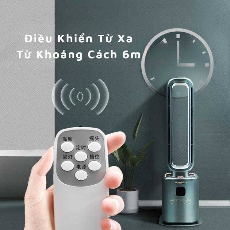 Quạt Không Cánh Skyworth 2 Chiều Sưởi - Mát, Quạt Sưởi Gốm PTC Có Điều Khiển