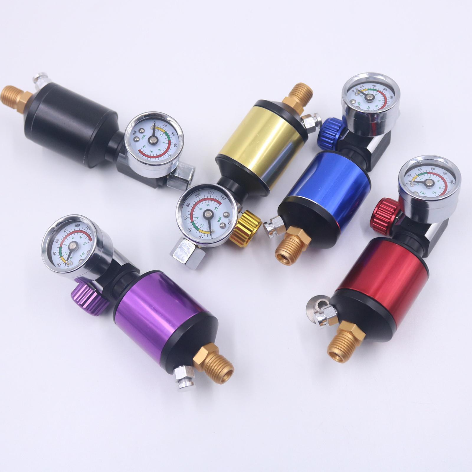 3 Pieces Spray Gun Regulator Gauge with Air Filter Oil Water Separator Tool
