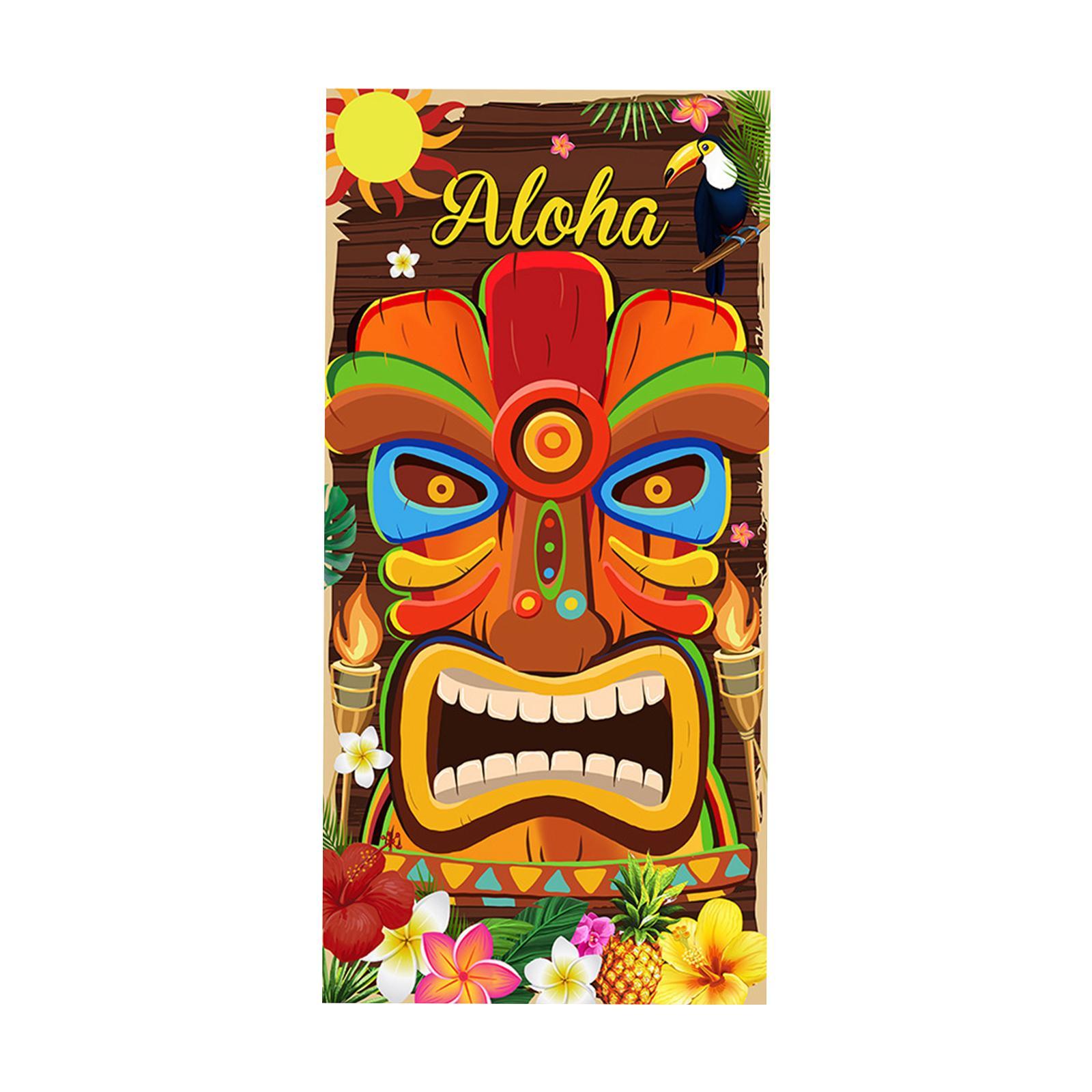 Aloha Party Backdrop Luau Party Decoration Carnival Reusable Background Door Porch Signs Summer Aloha Party Banner for Tropical Beach