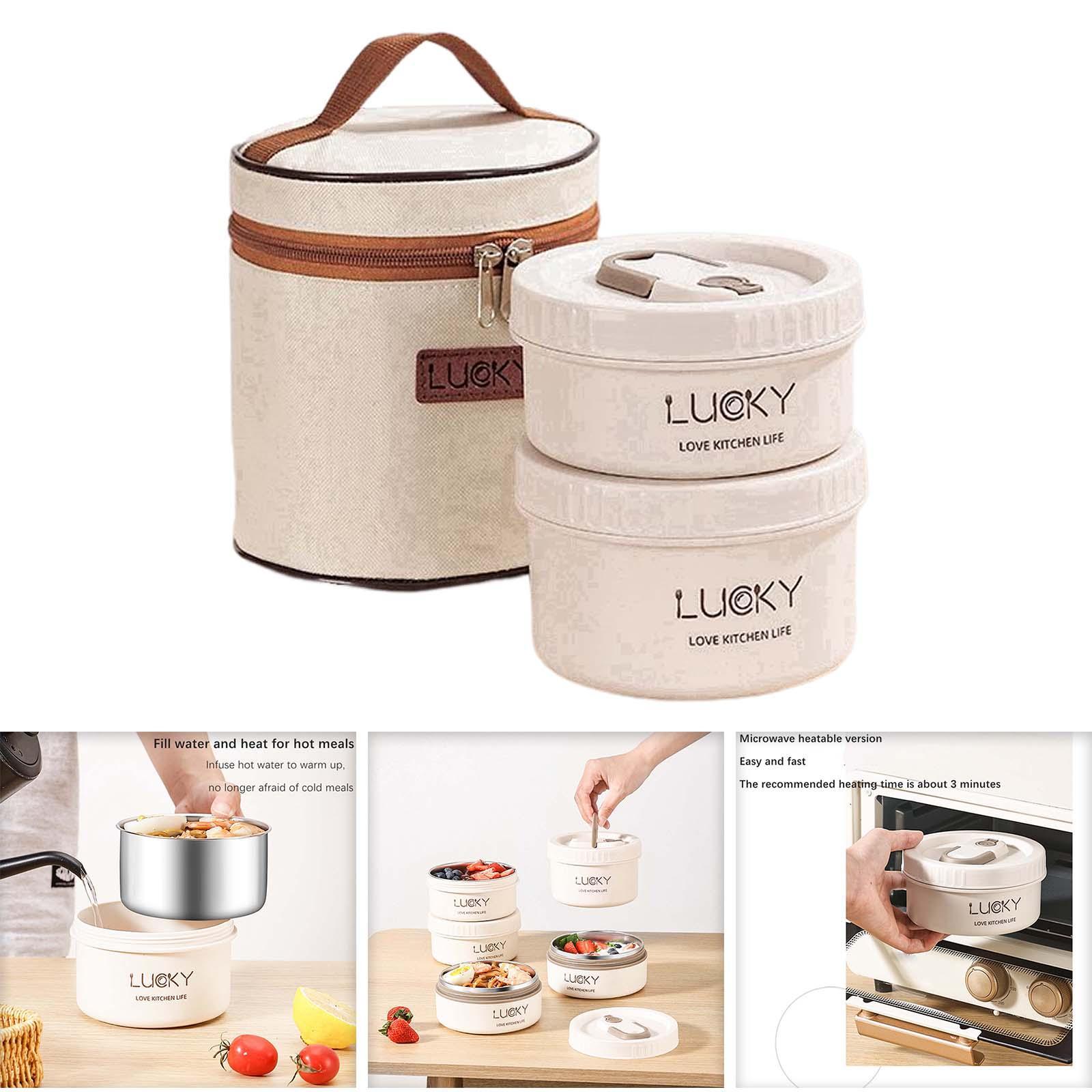 Insulated Bento Box with Flatware Cutlery Set Snack for Home Office