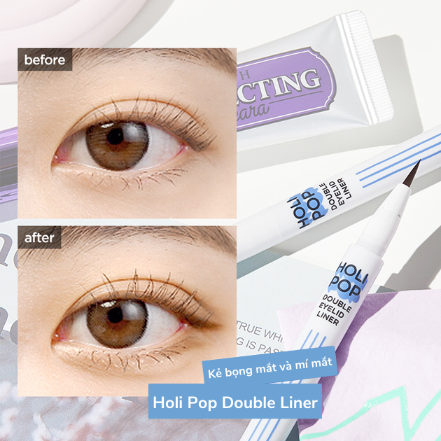 Bút kẻ trang điểm bọng và mí mắt Holika Holika HoliPop double eyelid liner 0,5g