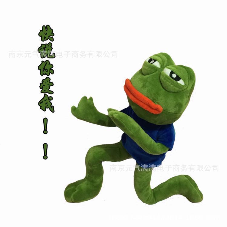 45cm Sad Frog Plush Toy Soft Stuffed Pillow Magic Expression Pepe The Sad Frog Animal Plush Doll - Móc khoá 12cm A