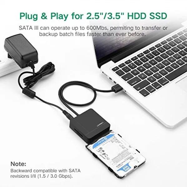 Ugreen UG30918US231TK 50CM màu Đen Bộ chuyển đổi USB 3.0 sang 2 USB 3.0 + SATA + SD TF cao cấp - HÀNG CHÍNH HÃNG