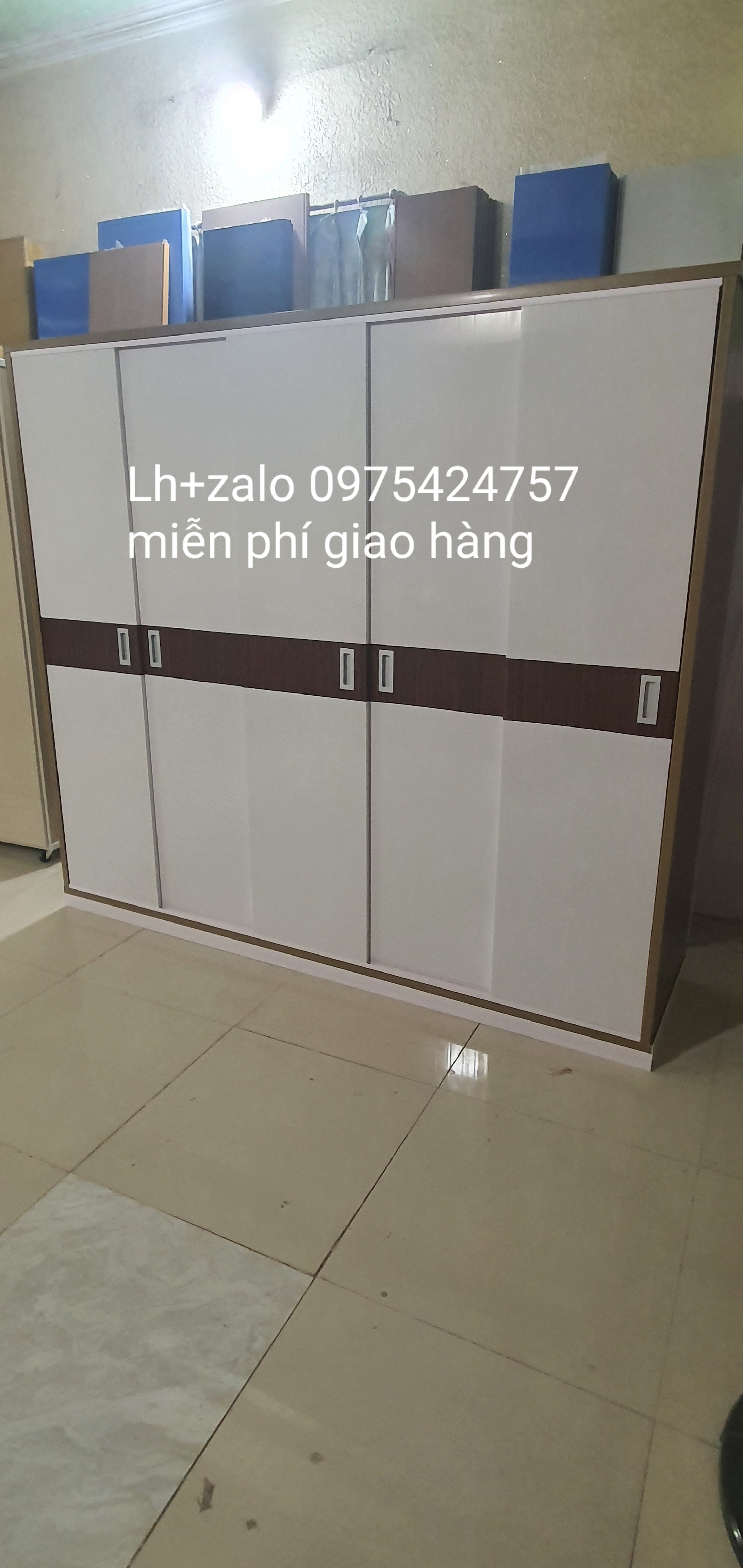 Tủ nhựa đài loan 5 cánh cửa lùa