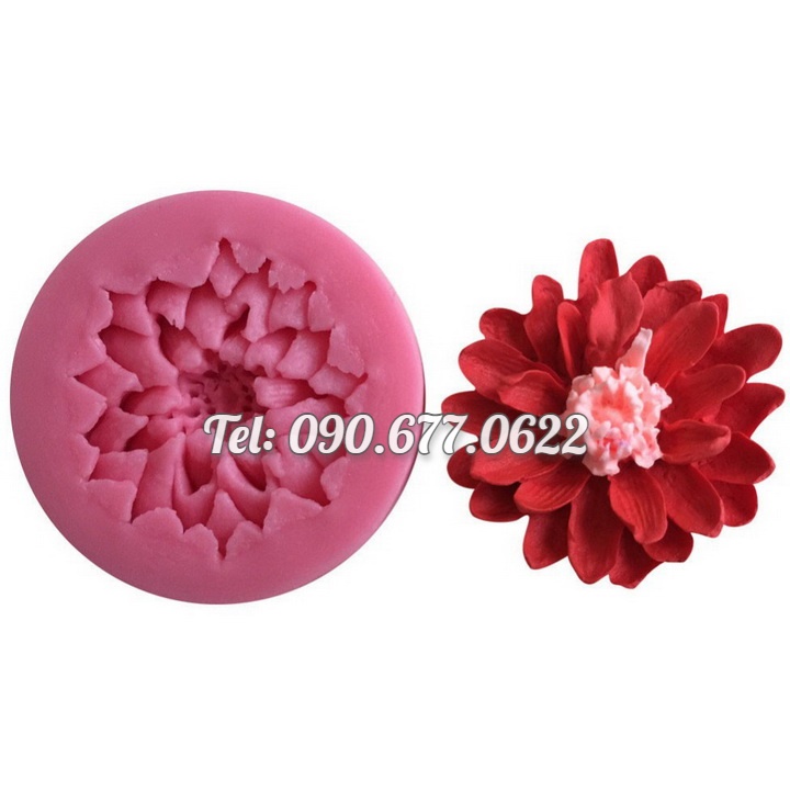 Khuôn silicone làm rau câu hoa cúc cánh dài nhiều tầng - Mã số 1209