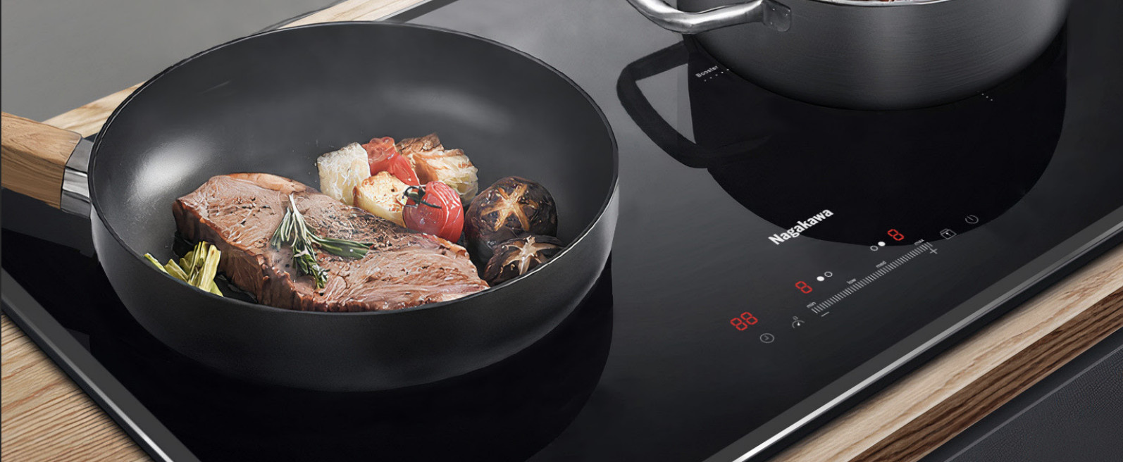 Bếp đôi điện từ Nagakawa UltraSlim NK2C26MB - Made in Malaysia - Bảo hành 5 năm- hàng chính hãng