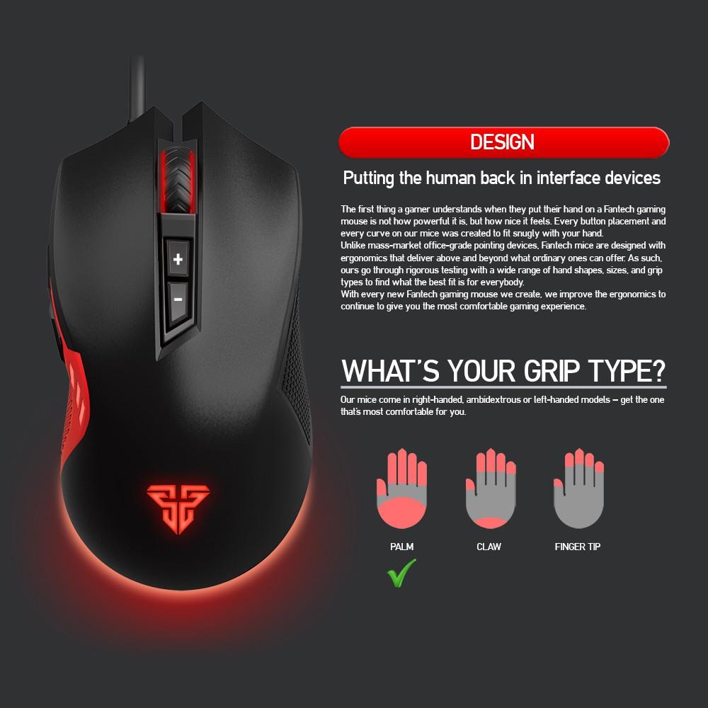 Chuột Gaming Có Dây Fantech X15 PHANTOM 4800DPI LED RGB 16,8 triệu màu 7 phím Macro - Hàng chính hãng