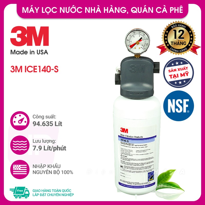 Máy Lọc Nước 3M ICE140-S Dành Cho Gia Đình Văn Phòng Quán Cà Phê Vừa Và Nhỏ HF40-S - Nhập Khẩu Mỹ, Hàng Chính Hãng 3M