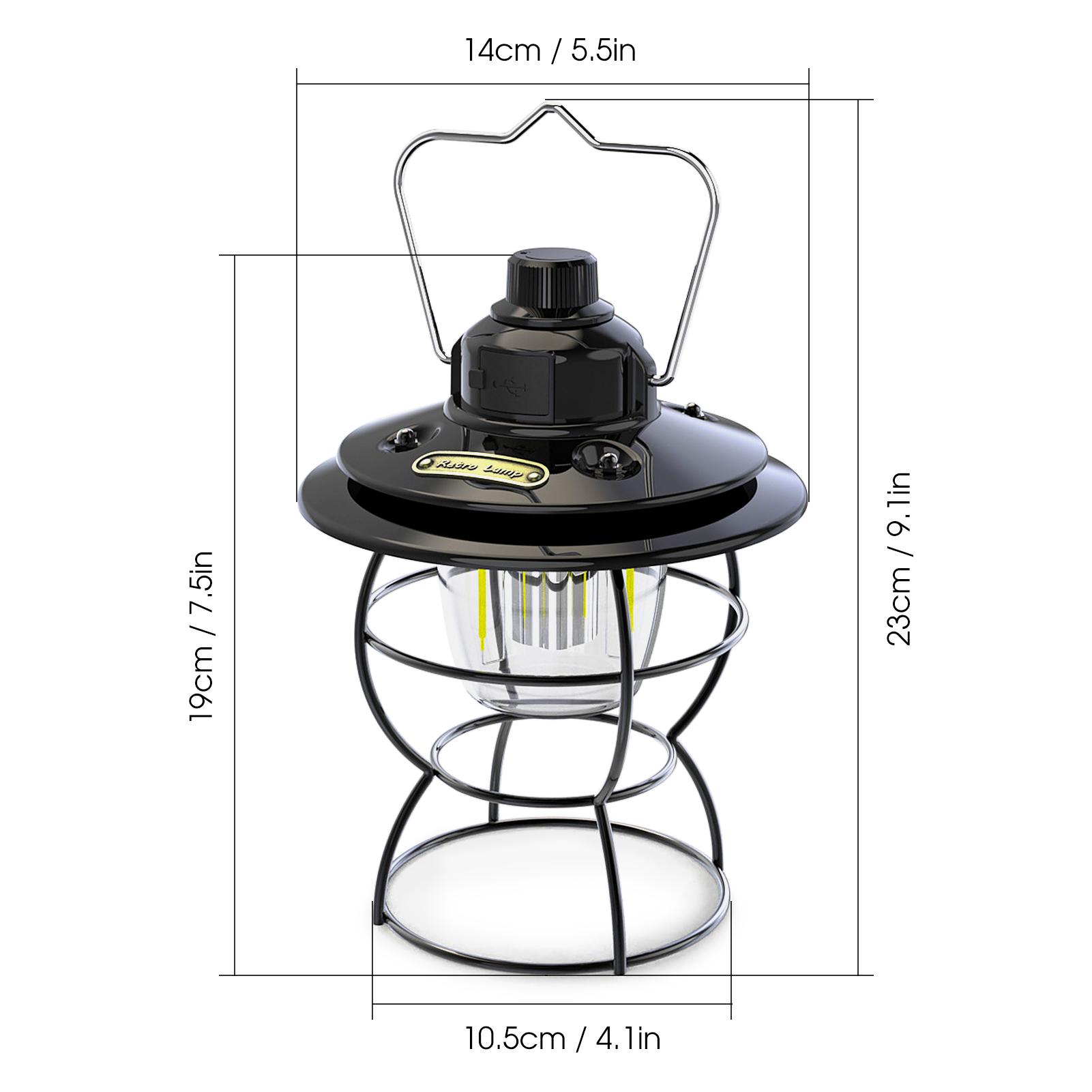 Đèn LED cắm trại cổng USB có thể sạc lại với 3 chế độ chiếu sáng IPX6 chống thấm nước với chức năng sạc dự phòng để câu cá đi bộ đường dài