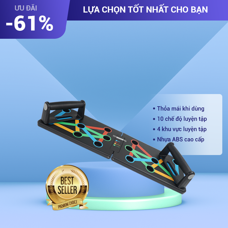 Dụng Cụ Chống Đẩy Thông Minh Với 10 Chế Độ Tập Luyện Đa Dạng, Thiết Kế Nhỏ Gọn