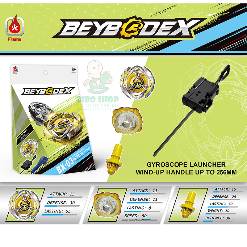 Con Quay BeybladeX BX03 - Wizard Arrow 4-80B | Beyblade BX03 Mũi tên thuật sĩ khởi đầu