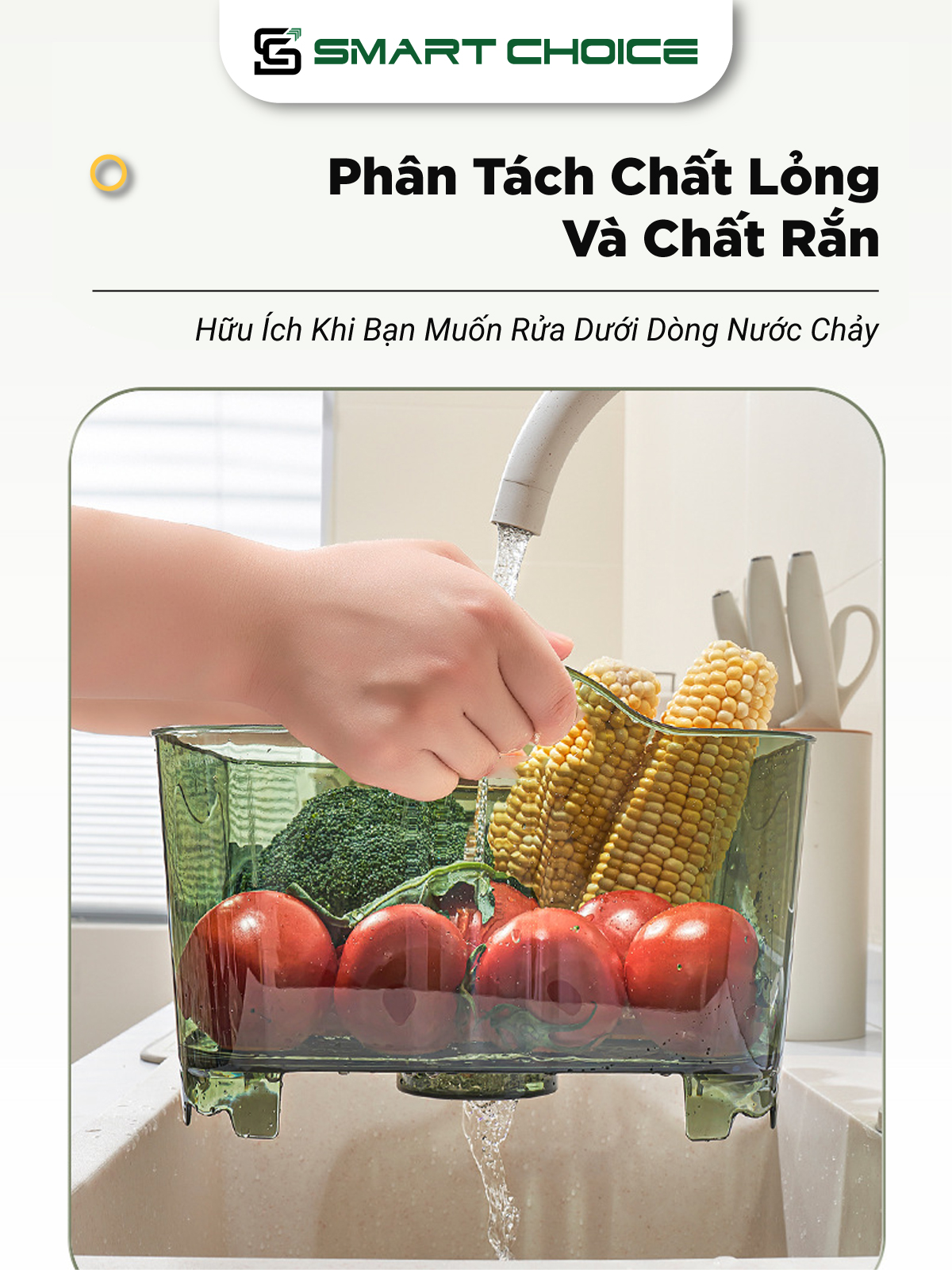 Chậu Rửa Rau SMARTCHOICE Có Van Xả Nước Cao Cấp 2 Màu Dùng Cho Nhà Bếp SCG-PK102