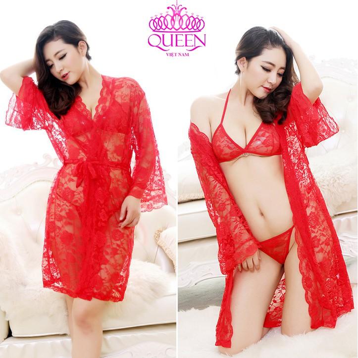 Áo choàng ngủ nữ cao cấp VNS303C - váy ngủ đồ mặc nhà đẹp