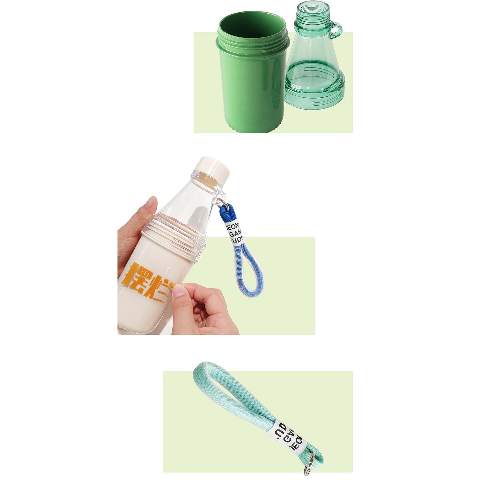 Cold Water Bottle, Sports Bottles, Double Section Cup Drinkware with Sticker with Rope Water Kettle for Girls Boys Cycling Camping Gym