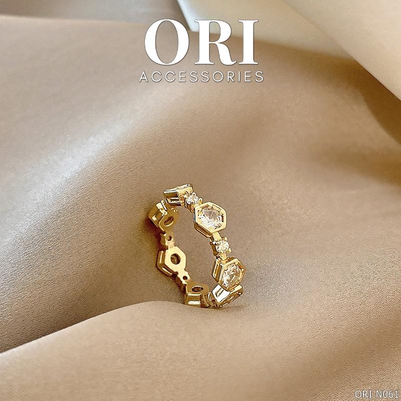 Nhẫn nữ Freesize mặt lục giác Aliyah độc đáo thời trang ORI ACCESSORIES N061