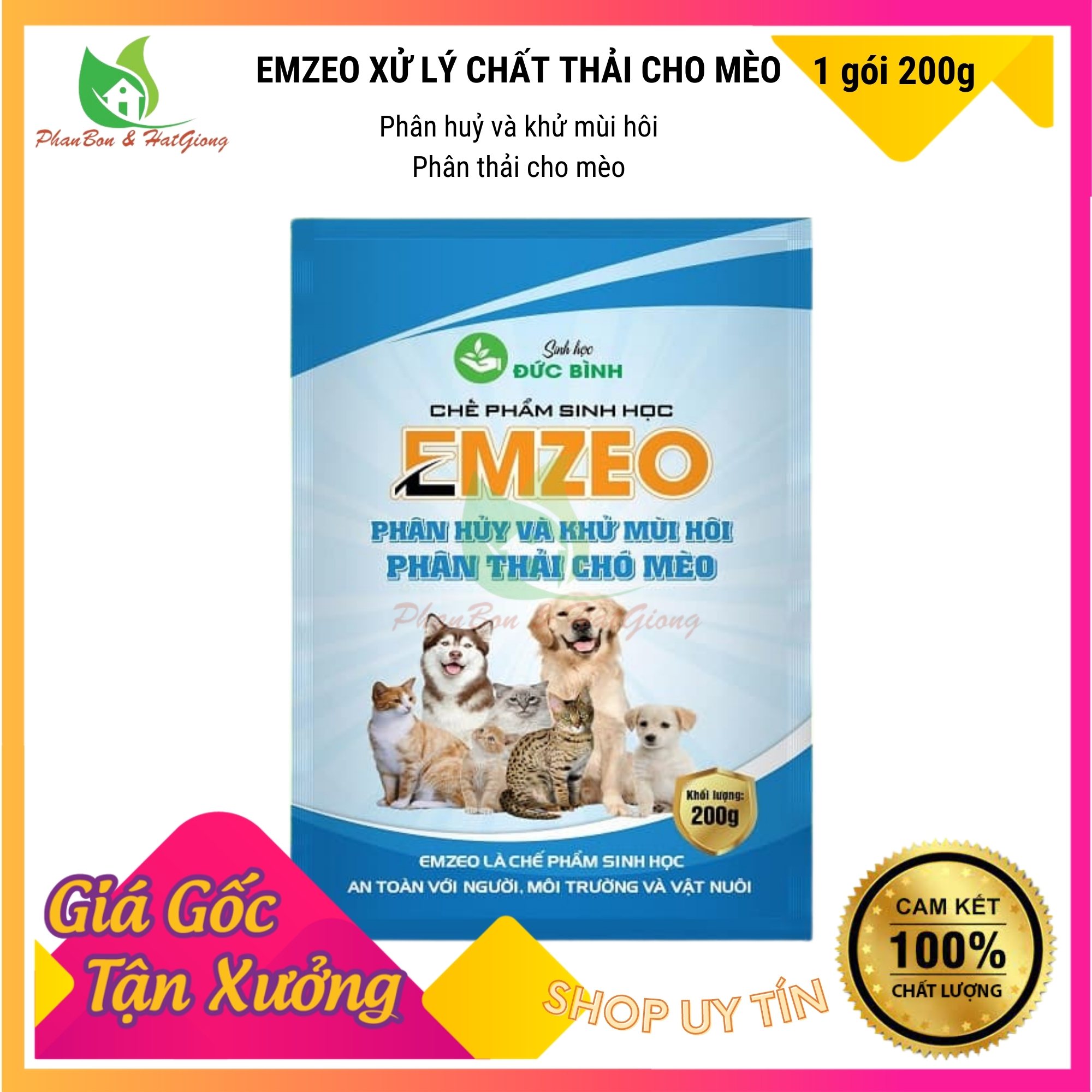 Chế Phẩm Vi Sinh EMZEO - Đức Bình - Khử Mùi Hôi Phân Chó Mèo Và Thú Cưng