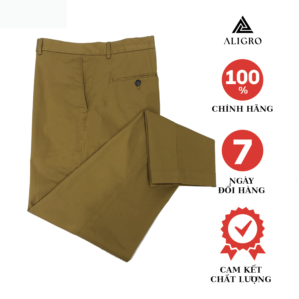 Quần kaki nam quần thô màu vàng chuẩn Form Slimfit chất liệu kaki bền đẹp cao cấp co giãn tốt tôn dáng ALIGRO ALGK019