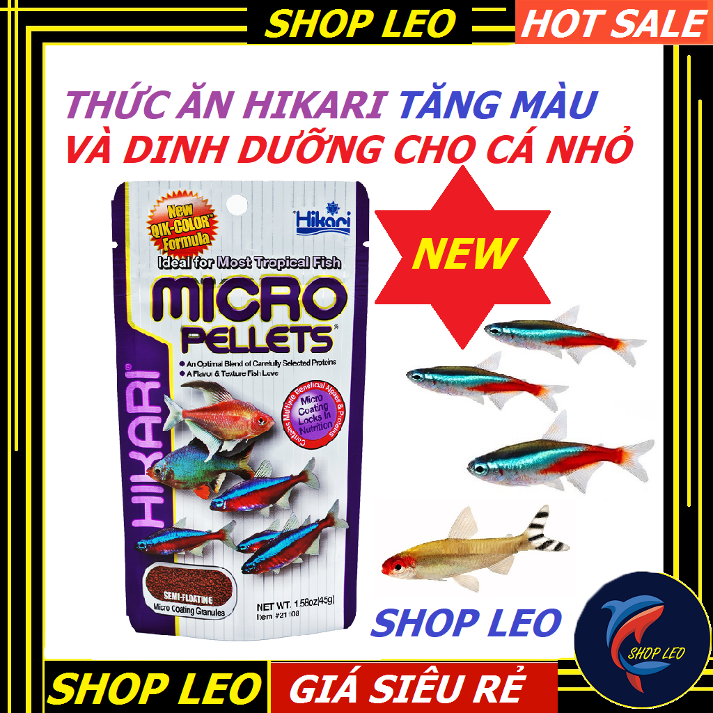 Thức ăn Hikari Tropical Micro Pellets dành cho cá thủy sinh nhỏ- cám hikari tăng màu cho cá nhỏ-cá nhiệt đới - shopleo