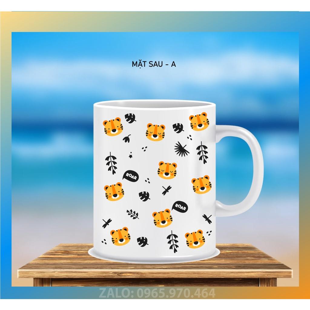 LY SỨ IN HỌA TIẾT HÌNH CON HỔ (TIGER PATTERN) - IN HÌNH THEO YÊU CẦU - HÌNH CÁ NHÂN, LỚP HỌC, CÔNG TY