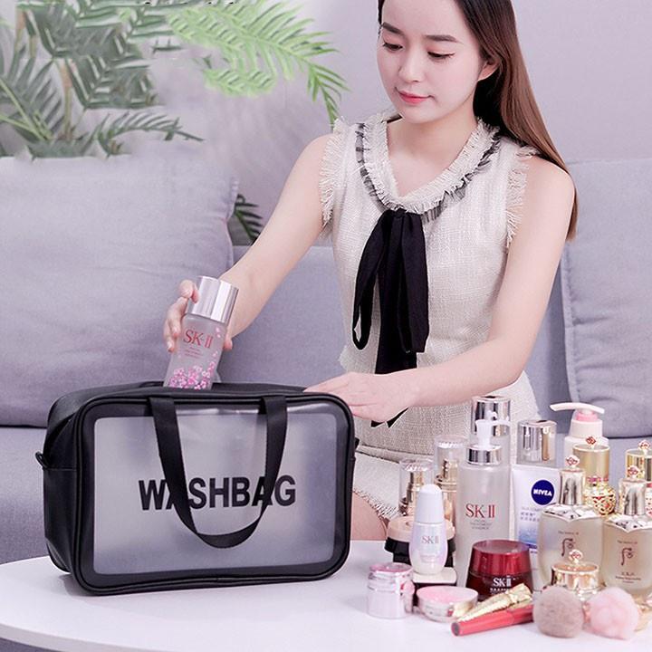 Bộ 3 Túi Đựng Mỹ Phẩm, Đồ Trang Điểm Chống Thấm Nước Bụi Bẩn Đi Du Lịch Washbag Trong Suốt Nhiều Kích Cỡ