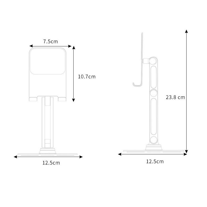 Giá đỡ điện thoại và nâng máy tính bảng, điện thoại hợp kim nhôm L08 cao cấp, chân xoay 360 độ.