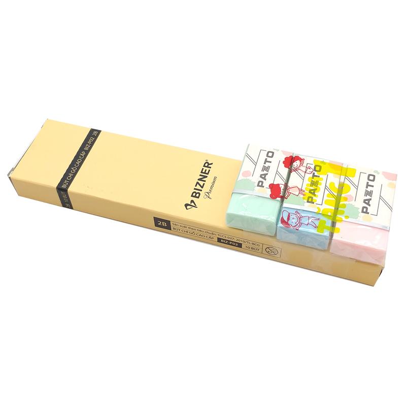 Hộp 10 Bút Chì Gỗ 2B Cao Cấp Bizner BIZ-P02