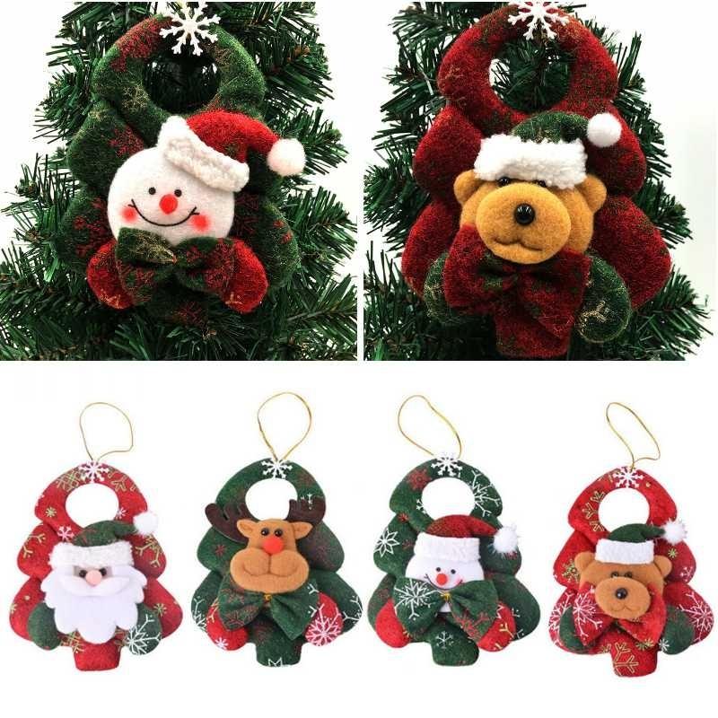 Phụ kiện treo trang trí cây thông giáng sinh hình ông già noel / người tuyết / người tuyết đẹp mắt DIY