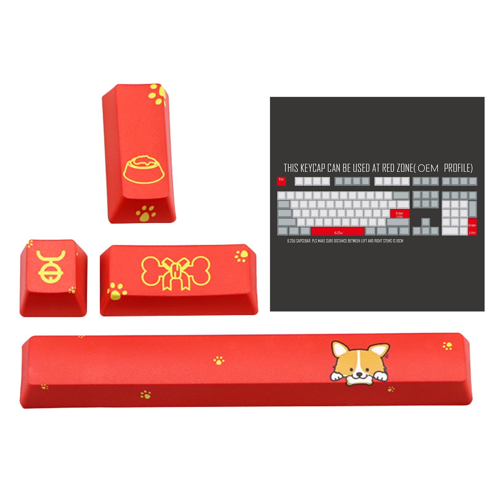 Keycaps Set PBT Five Sides Dye-Subbed Space Bar 6.25U ESC Entre keys