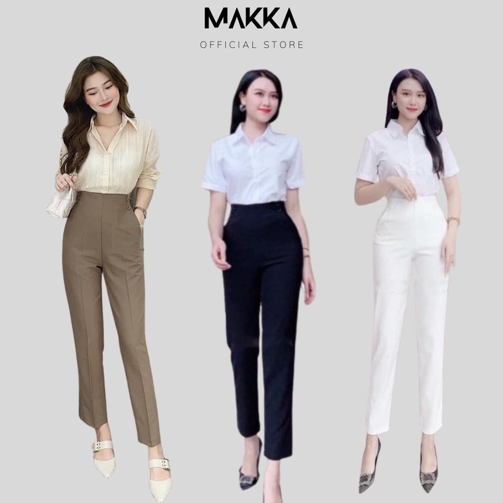 Quần baggy 4 khuy khóa lệ cạp cao siêu xinh thời trang 8332