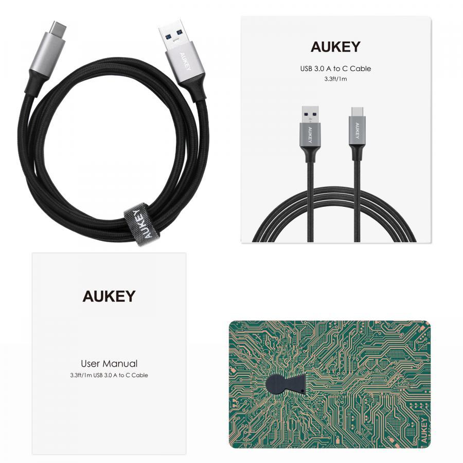 Dây Cáp Sạc USB Type-C Aukey CB-CD2 1.0m - Hàng Chính Hãng