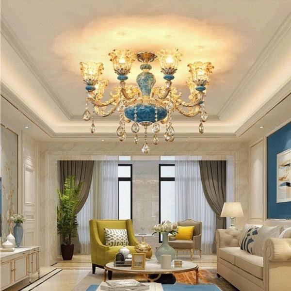 Đèn chùm trang trí ROYA phong cách Châu Âu hiện đại sang trọng loại 8 tay - Tặng kèm bóng LED đầy đủ