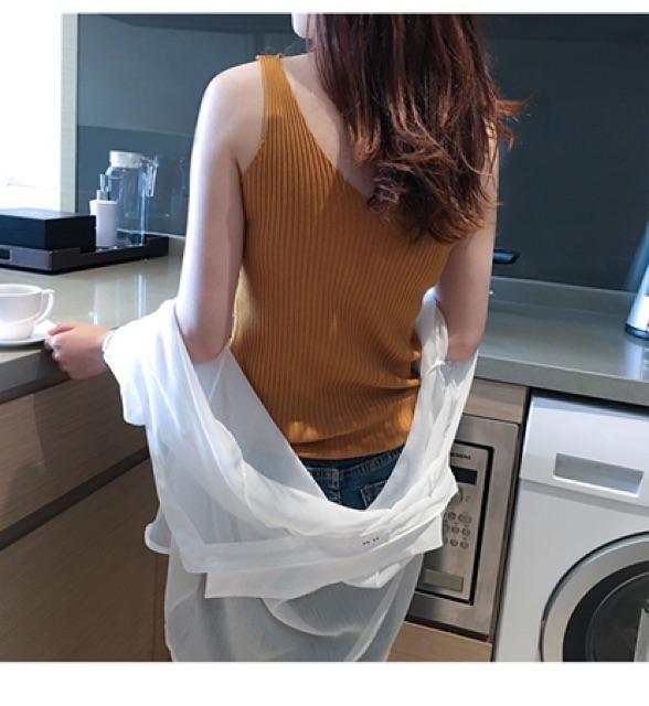 Áo sát nách cổ tim Quảng Châu