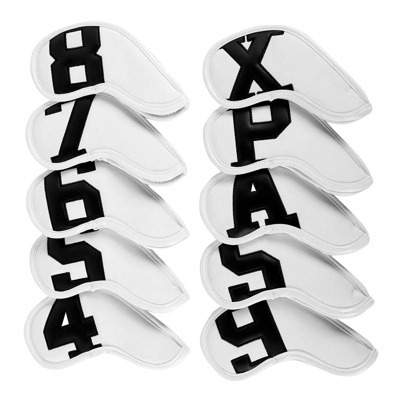 10 Pieces Golf Iron Covers Set Waterproof Golf Iron Cover Golf Training