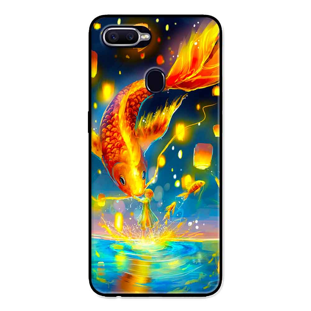 Ốp Lưng in cho Oppo A7 Mẫu Cá Chép Vàng - Hàng Chính Hãng