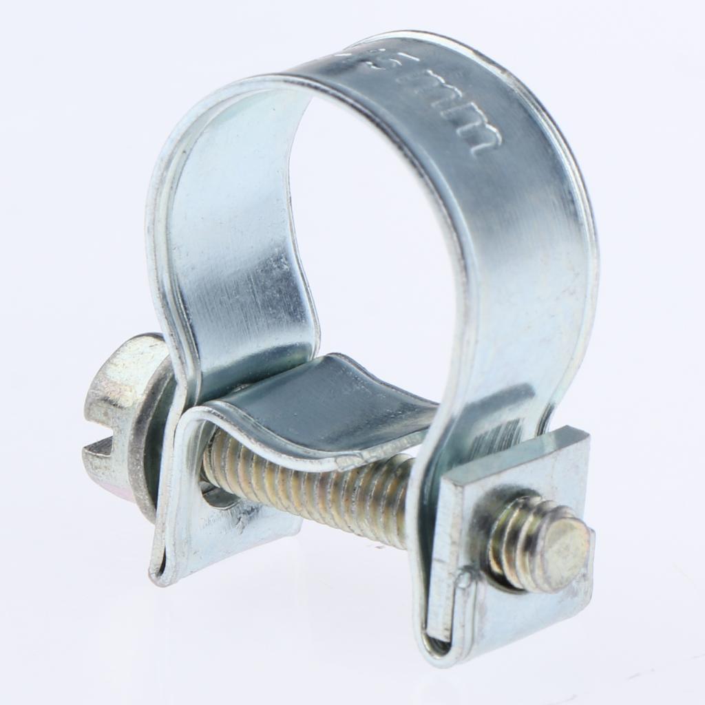 20 Pieces 20x Stainless Fuel Hose Clamps Adjustable Hose Clip For Silver