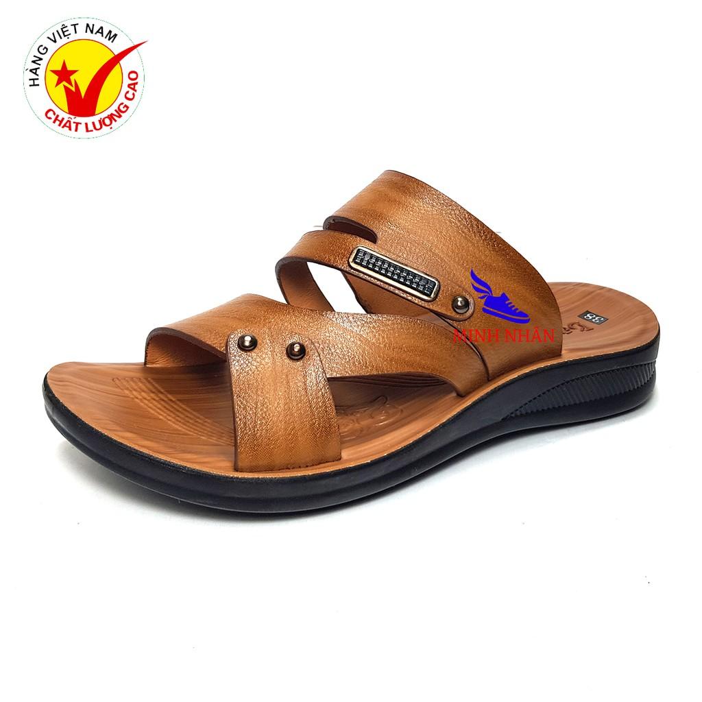 Dép da nam tăng chiều cao 4cm Xăng đan Sandal nam da bò xịn quai ngang quai hậu cao cấp xuất khẩu thời trang đẹp Q-19