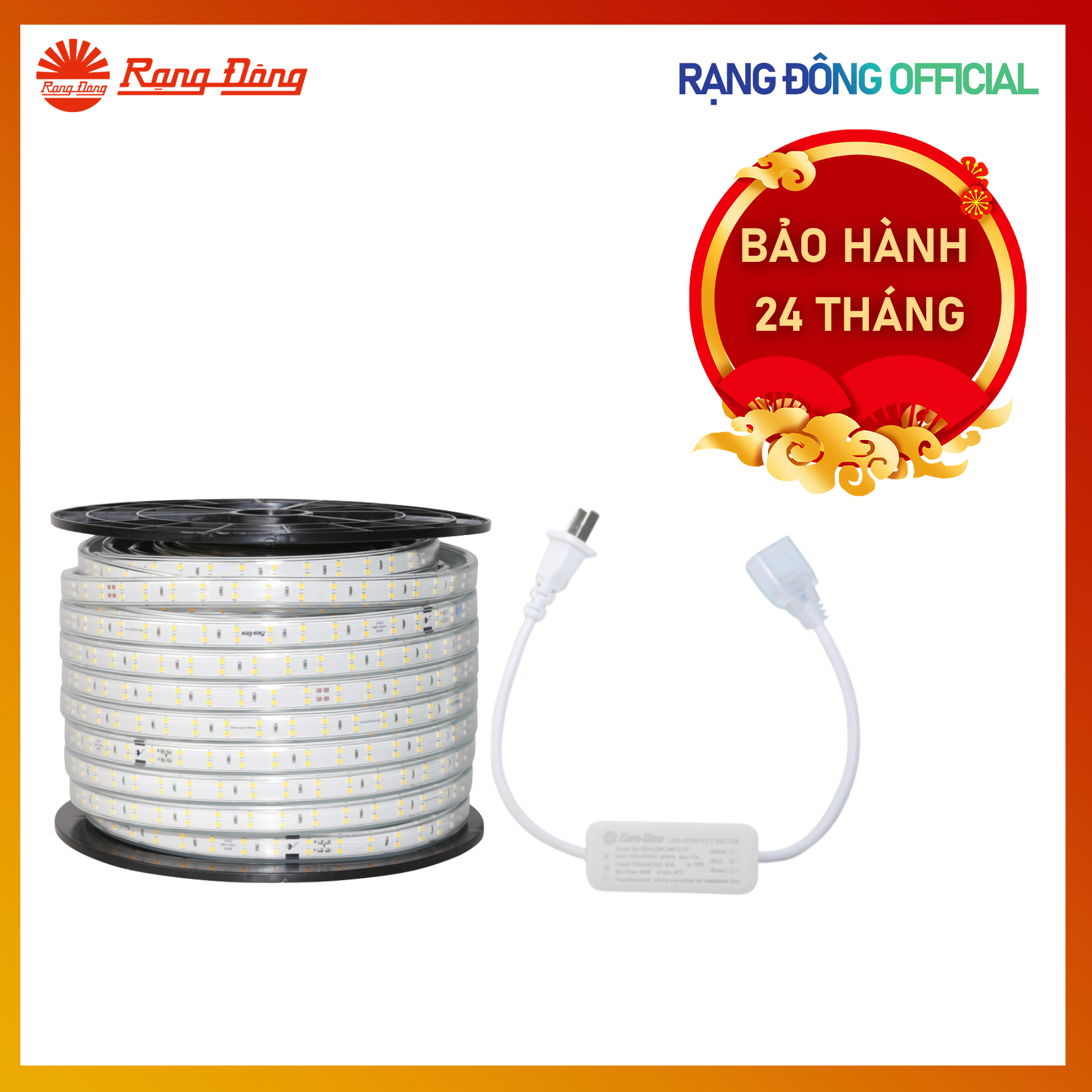 Đèn LED dây trang trí Rạng Đông Công suất 7W Model: RD-LD01.7w Chiều dài 20 Mét Kèm theo 1 bộ nguồn driver