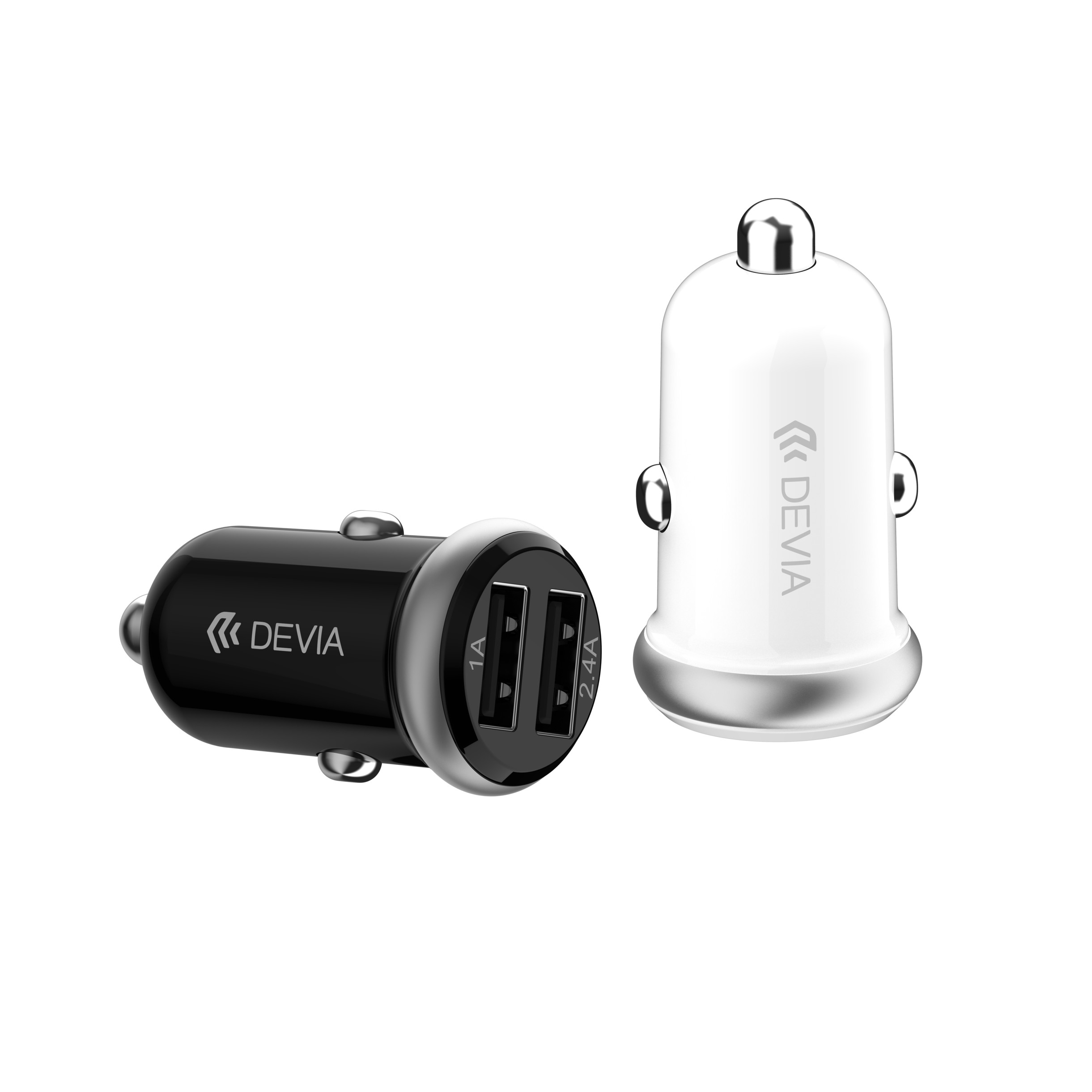 Sạc trên xe hơi Devia Smart mini 2 cổng USB - Hàng Chính Hãng