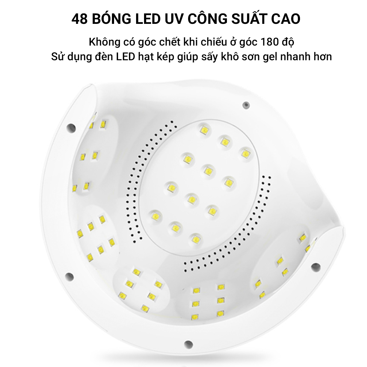 Máy Hơ Gel BELIVI D3 130W, Đèn Hơ Gel Hơ Nail Sấy Khô Sơn Móng Tay UV/LED 48 Bóng- Bảo Hành 12 Tháng