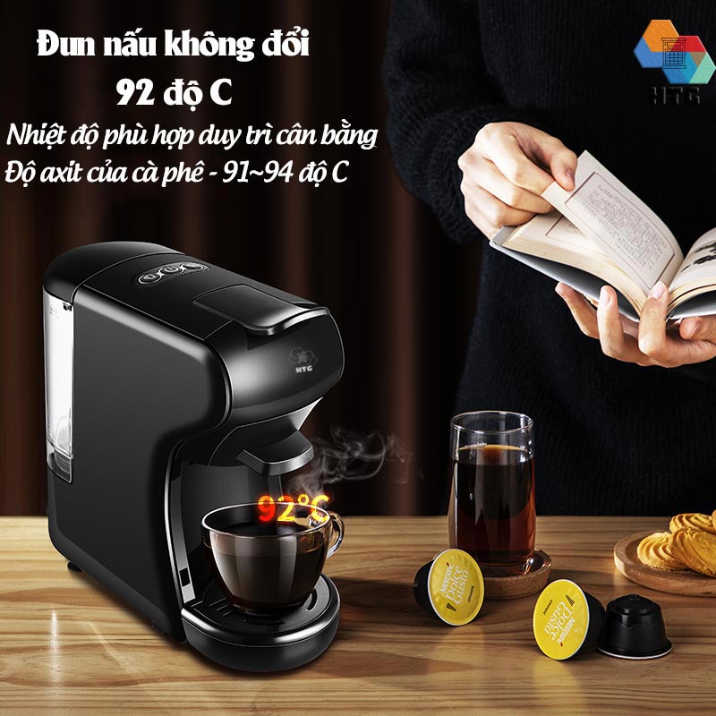 Máy pha cà phê viên nén Stelang ST504 3 trong 1, dùng được cà phê bột và Dolce Gusto, Nespresso, áp suất 19 bar hàng chính hãng