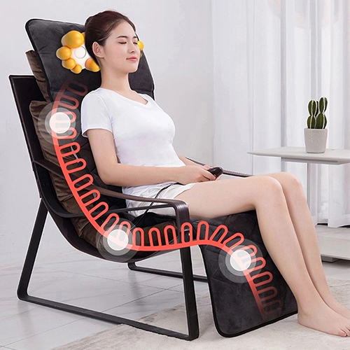 Nệm (Đệm) Massage Toàn Thân Nikio NK-151 - Con Lăn Xoa Bóp Cổ Vai Gáy, 10 Động Cơ Matxa Rung Toàn Thân, Kết Hợp Nhiệt Sưởi Và Túi Khí Nâng Đỡ Cột Sống, Hỗ Trợ Điều Trị Đau Nhức Lưng