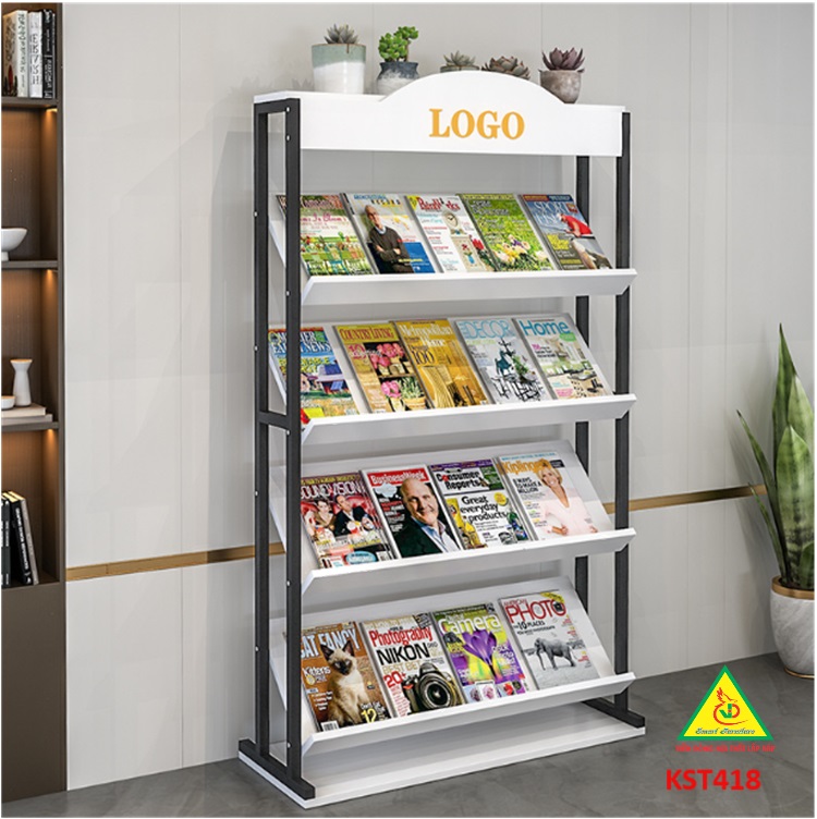 Kệ trưng bày sản phẩm, hàng hóa , kệ trang trí khung sắt mặt gỗ KST418- Nội thất lắp ráp Viễn Đông Adv