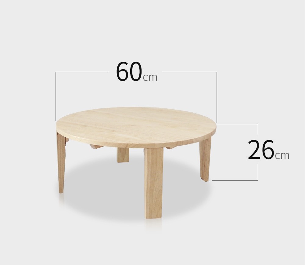 Bàn Tròn Ngồi Bệt Gấp Gọn Cao Cấp - Size 60x60x26cm | Gỗ Tần Bì Nhập Khẩu Châu Âu