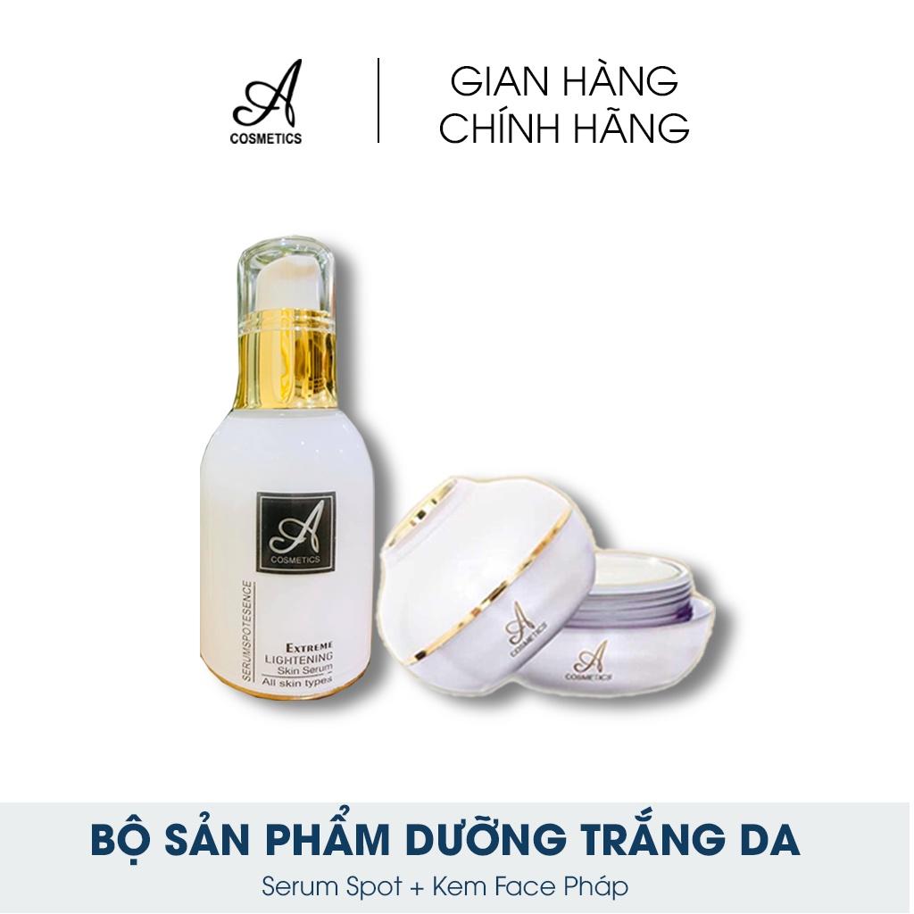 Bộ SP dưỡng trắng da mặt: Kem Face Pháp 50g + Serum 50ml - Giúp Dưỡng Trắng Da Mềm Mịn Căng Bóng