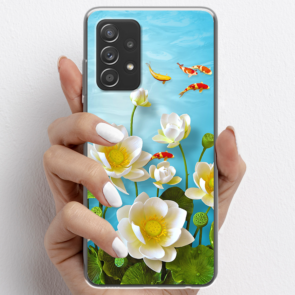 Ốp lưng cho Samsung Galaxy A52 , Samsung Galaxy A52s 5G nhựa TPU mẫu Hoa sen cá chép đỏ
